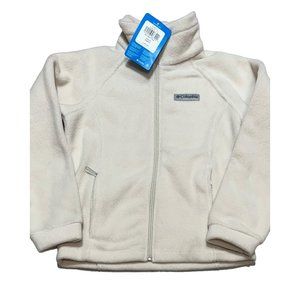 Columbia fleece YS off white cream jacket zip Youth Small NWT unisex boys girls